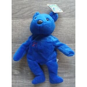 Salvinos Bamm Beanos Vintage 1998 Bear Clemens Bean Bag Plush 21 Royal Blue